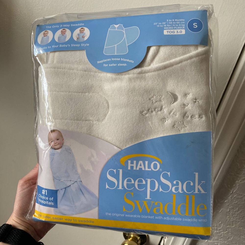 HALO SleepSack Swaddle Small 3-6 Months Cream Micro-Fleece TOG 3.0